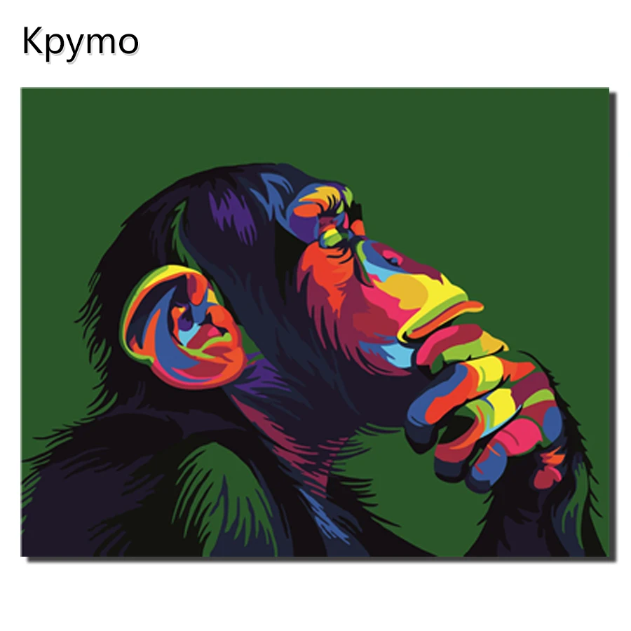 

Frameless Colorful Chimpanzee Animals Abstract Painting Diy Digital Painting By Numbers Modern Wall Art Picture For Home Wall