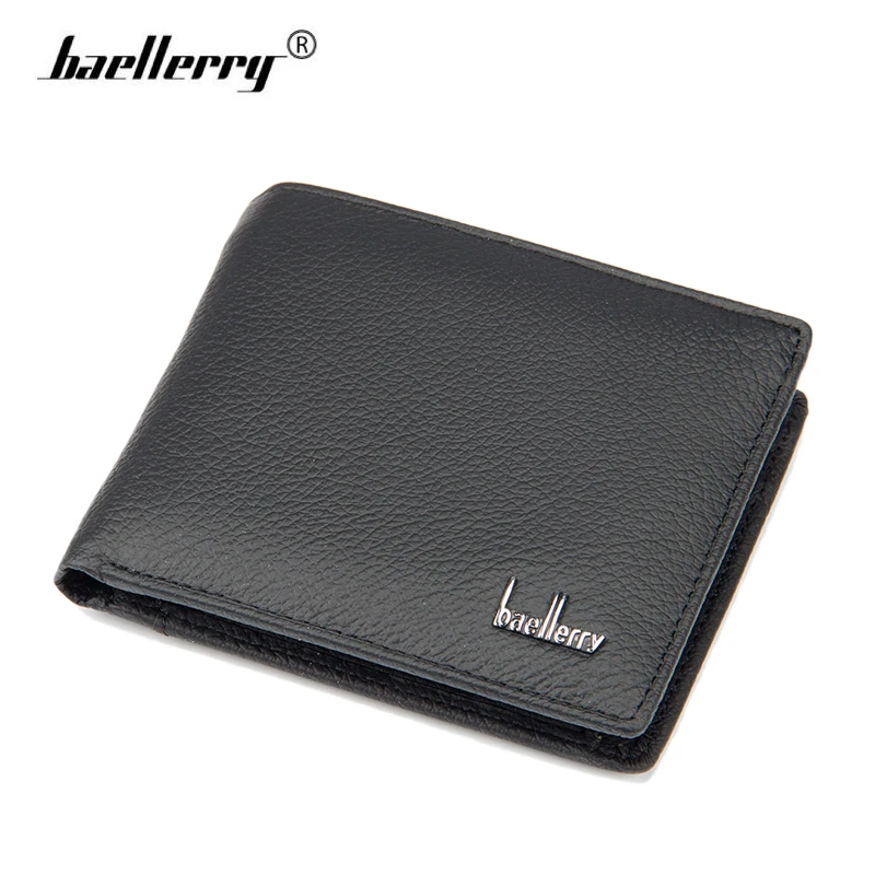 

Baellery Genuine Cow Leather Mens Wallets Man Purse Card Holder Small Wallet Luxury Money Walet Men Coin Pocket Vallet Portomone