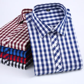 

Aoliwen 2019 men Long Sleeve Casual Plaid Shirt Spring and Autumn Men Tops 100%cotton Flannel Brand men high quality shirt