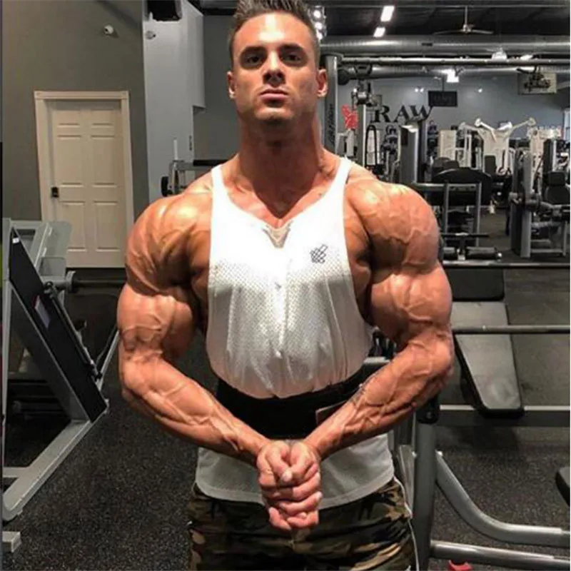 Male Tank Tops gym Undershirt men-9