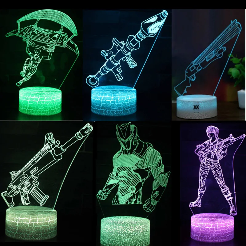 

Fortnight Battle Royale Toys Night Light LED Sleep Light Fort night Item Shop Projection Lamp Scar RPG Gun Kids Gifts