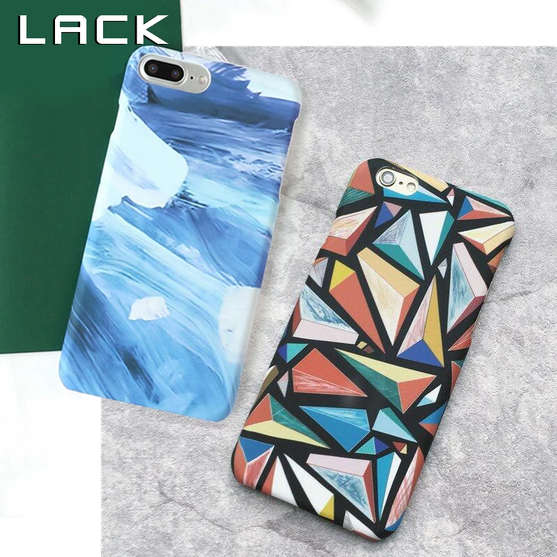 

LACK Art Triangle Painted Phone Case For iphone XS X 8 7 6 6S Plus 5 5S SE Back Cover Fashion Graffiti Cases Hard PC Coque Capa