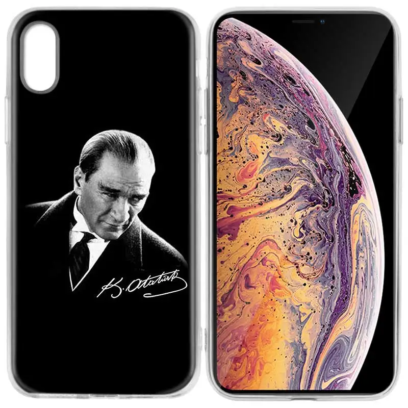 Чехол для iPhone 7 8 6 6s Plus 5 5S SE 5C X XS MAX XR Силиконовые чехлы чехол Турция Mustafa kemale Ataturk - Цвет: 002