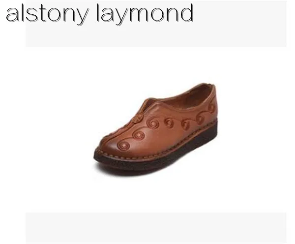 

authentic leather vintage women casual shoes 2018 fashion elegant women flats shoes spring autumn soft women walking shoes big