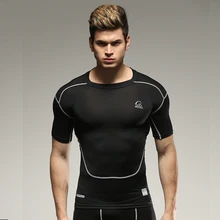Рубашка для пробежек Мужская Компрессионные колготки базовый слой кожа Фитнес упражнения Футбол Рубашка упражнения ym Джерси