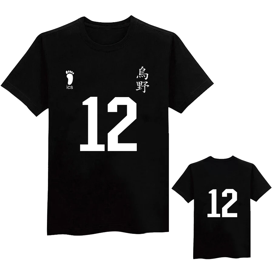 Футболка с милым единорогом Haikyuu, Мужская хлопковая футболка Karasuno для средней школы, летняя повседневная футболка, одежда для мальчиков, футболки с аниме