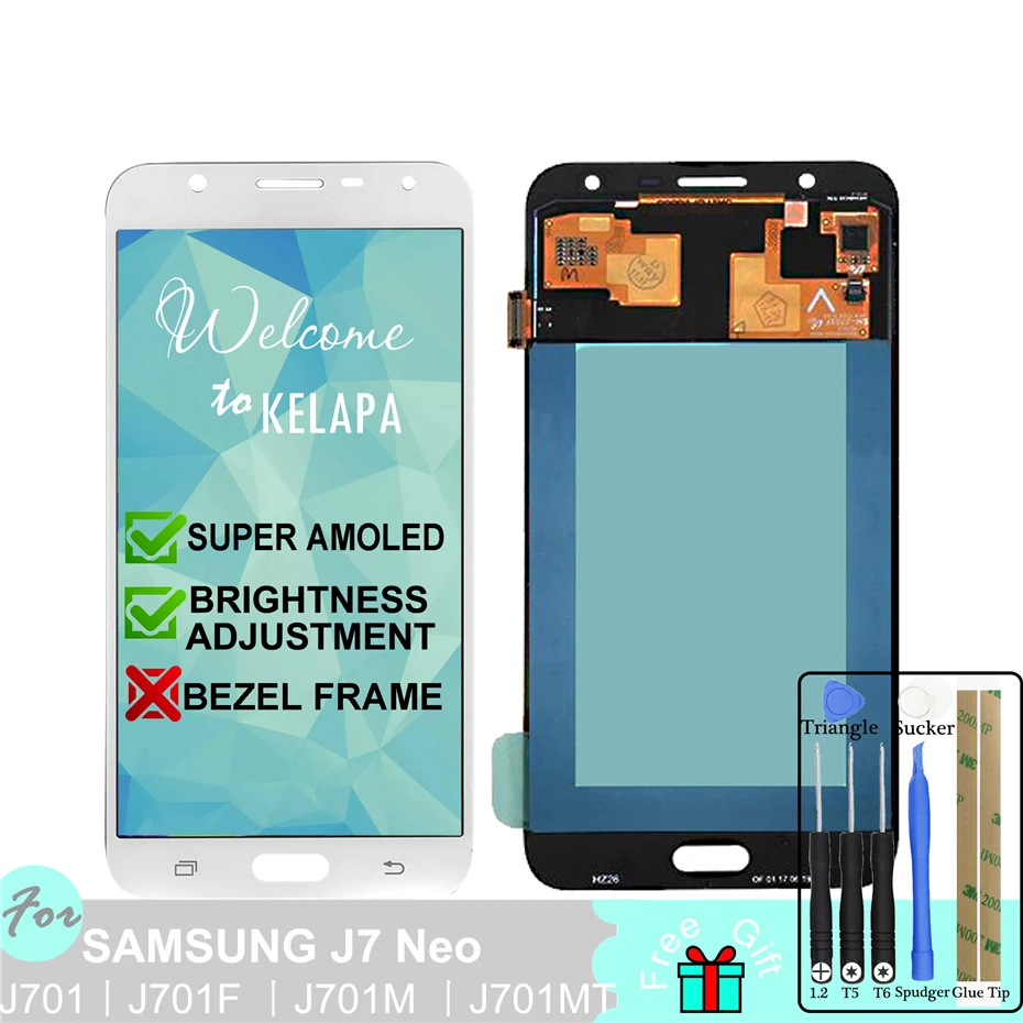 

Super AMOLED LCD For Samsung Galaxy J7 Neo J701F J701M J701MT J701 Touch Screen Digitizer Assembly