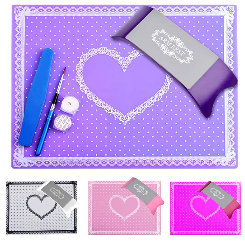 

5 Colors Silicone Mat Arm Rest Pillow Table Hand Holder Foldable Washable Salon Manicure Tool Set Plastic Table Mat Pad Pillow