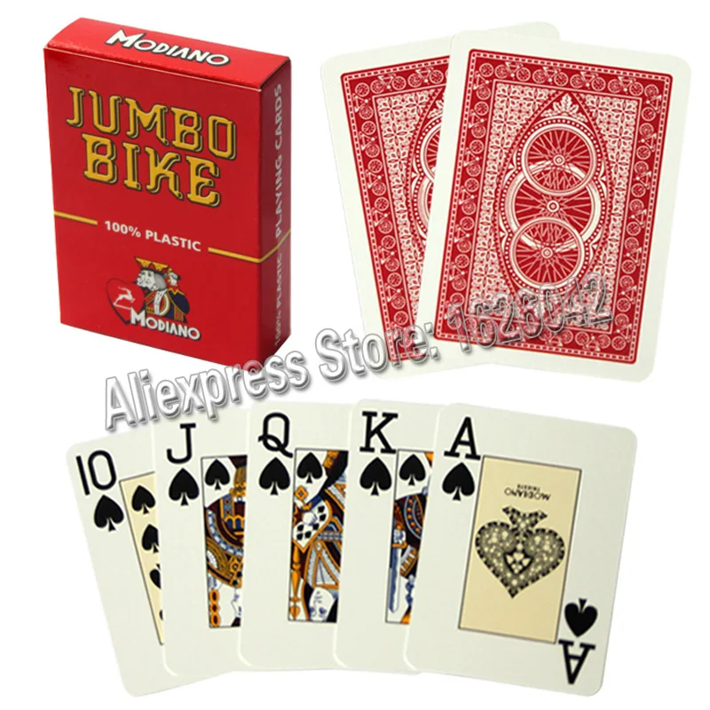 Modiano 100% Plastic Playing Cards Brown Cristallo 4 PIP JUMBO INDEX 487