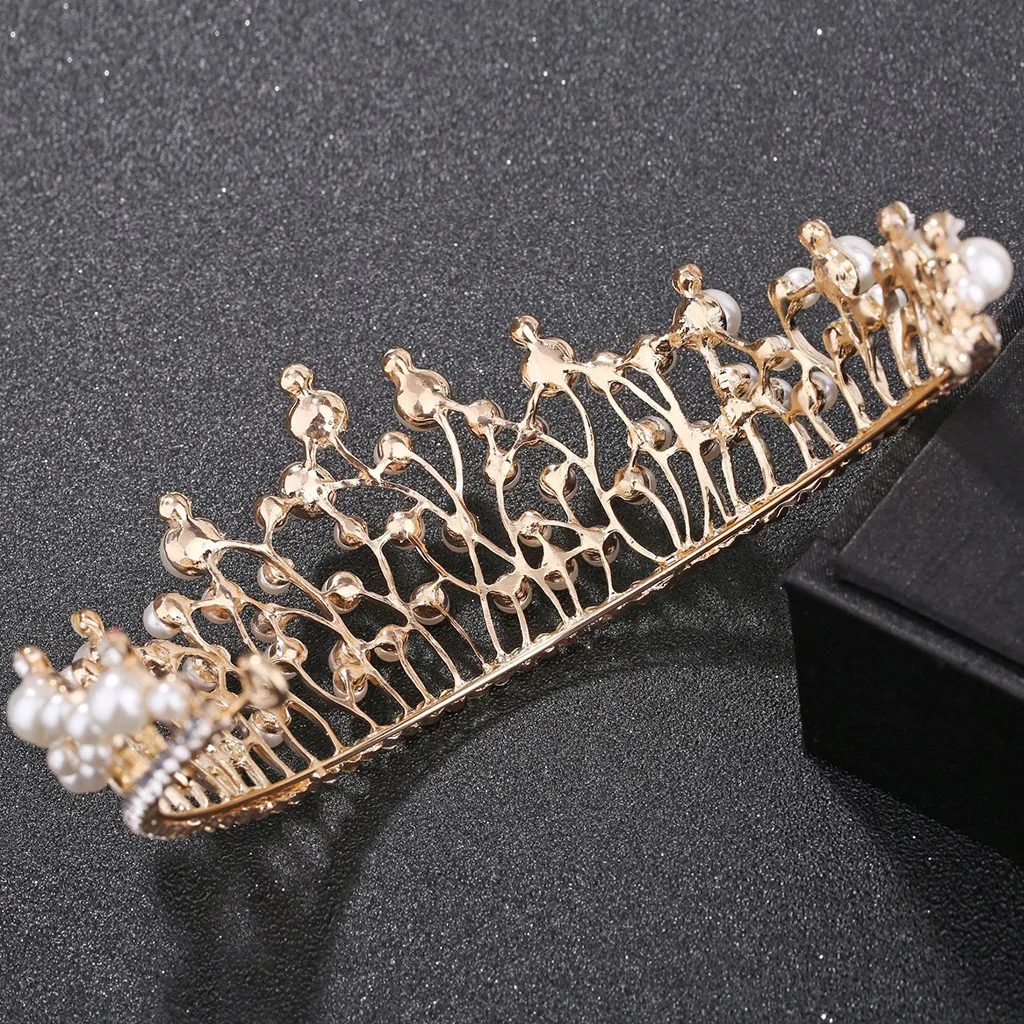 Модные жемчужные заколки для волос корейский дизайн богемная Европейская Корона металлические жемчужные хрустальные аксессуары для волос женские ювелирные изделия Y530