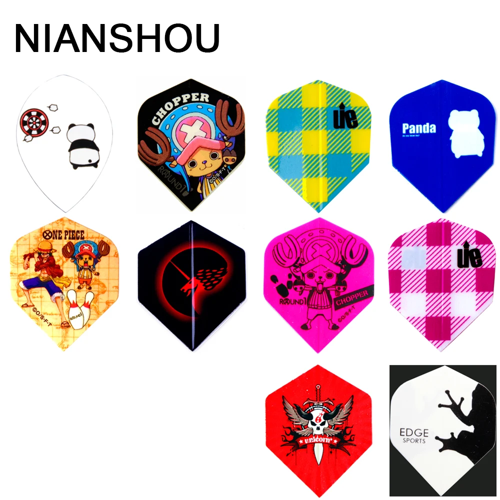 NIANSHOU 30 pcs of Darts Flights in 10 Kinds of Different Patterns PET