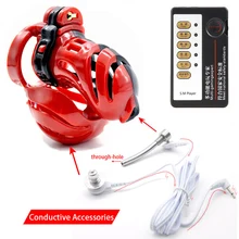 3D Design Male Electric Device Shock Cock Penis Rings Polyethylene Chastity Device Ball Stretcher Penis Ring Cage Adult Sex Toys stainless steel ball stretcher scrotum pendent penis locking rings male chastity device 600g f923