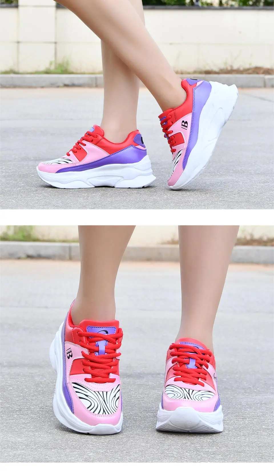 BONA/Новинка; дизайнерская женская обувь для бега; уличная спортивная обувь на танкетке; обувь на платформе; женские кроссовки для отдыха; женская модная обувь