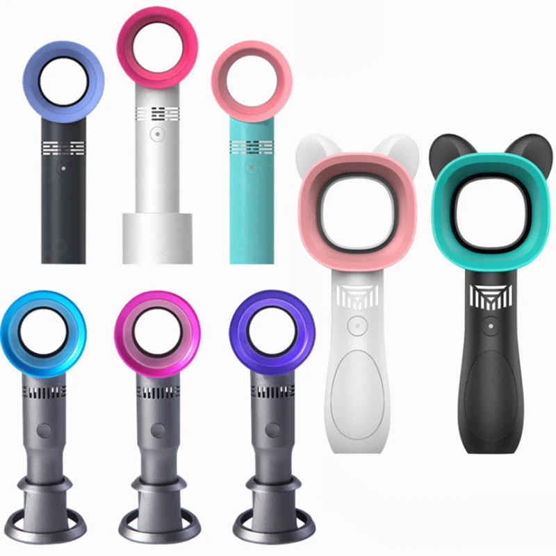Mini handheld Bladeless Fan Air Cooler USB Rechargeable With LED Ligth Display Portable Ventilator Personal Fan Outdoor Travel (6)