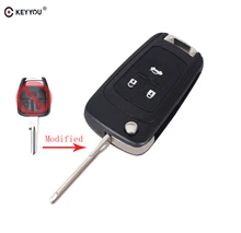KEYYOU New 3 Buttons Remote Key Case Shell Fob For CHEVROLET Flip Folding Remote Key Right Blade