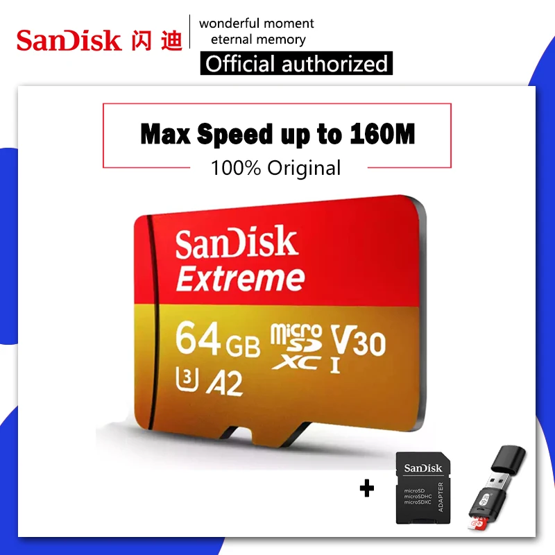Карта памяти SanDisk Extreme 32 64 128 ГБ U3 V30 Micro SD 128 ГБ 32 ГБ 64 Гб 256 Гб 400 Гб Micro SD карта SD/TF флэш MicroSD для телефона