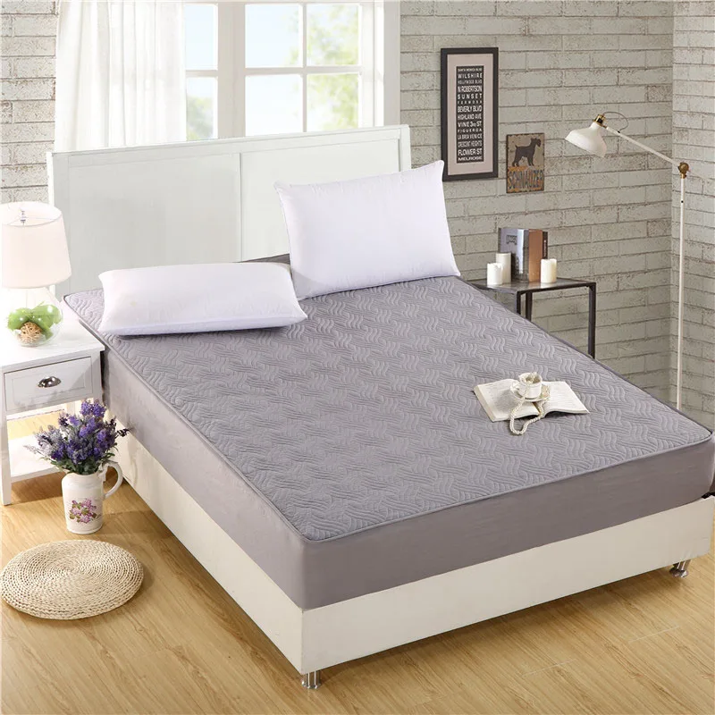 Comwarm Minimalism Solid Color Mattress Cover Bedroom Bed Protector Pad
