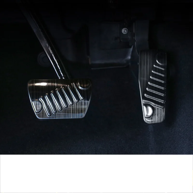 

lsrtw2017 titanium black stainless steel car accelerator pedal brake pedal for jeep wrangler JL 2018 2019 2020