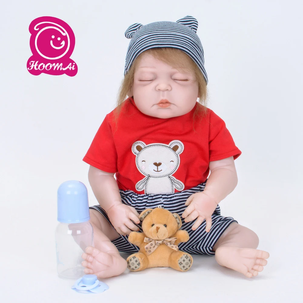 

22 Inch Doll Reborn Babies Doll For Boy 55 CM Realistic Soft silicone Alive Reborn Baby Doll For Kids toy 2019 Birthday Gifts