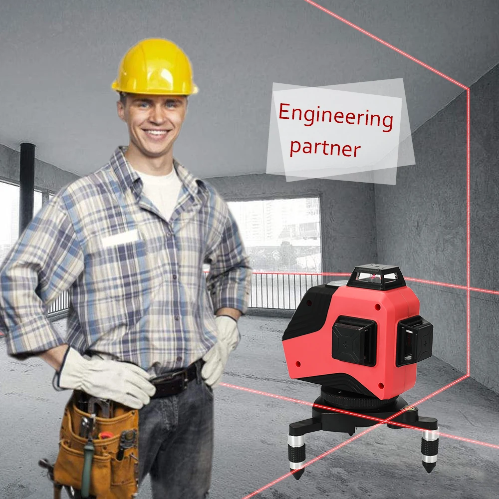 

Touch Key 12 Red Line Leveler 3D 360-degree Level Measurment Instrument with Non-slip Fixed Base Nivel Laser 360 Autonivelante