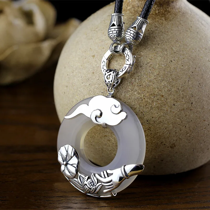 

925 sterling silver wholesale Bai Yusui longevity lock energy-saving fall