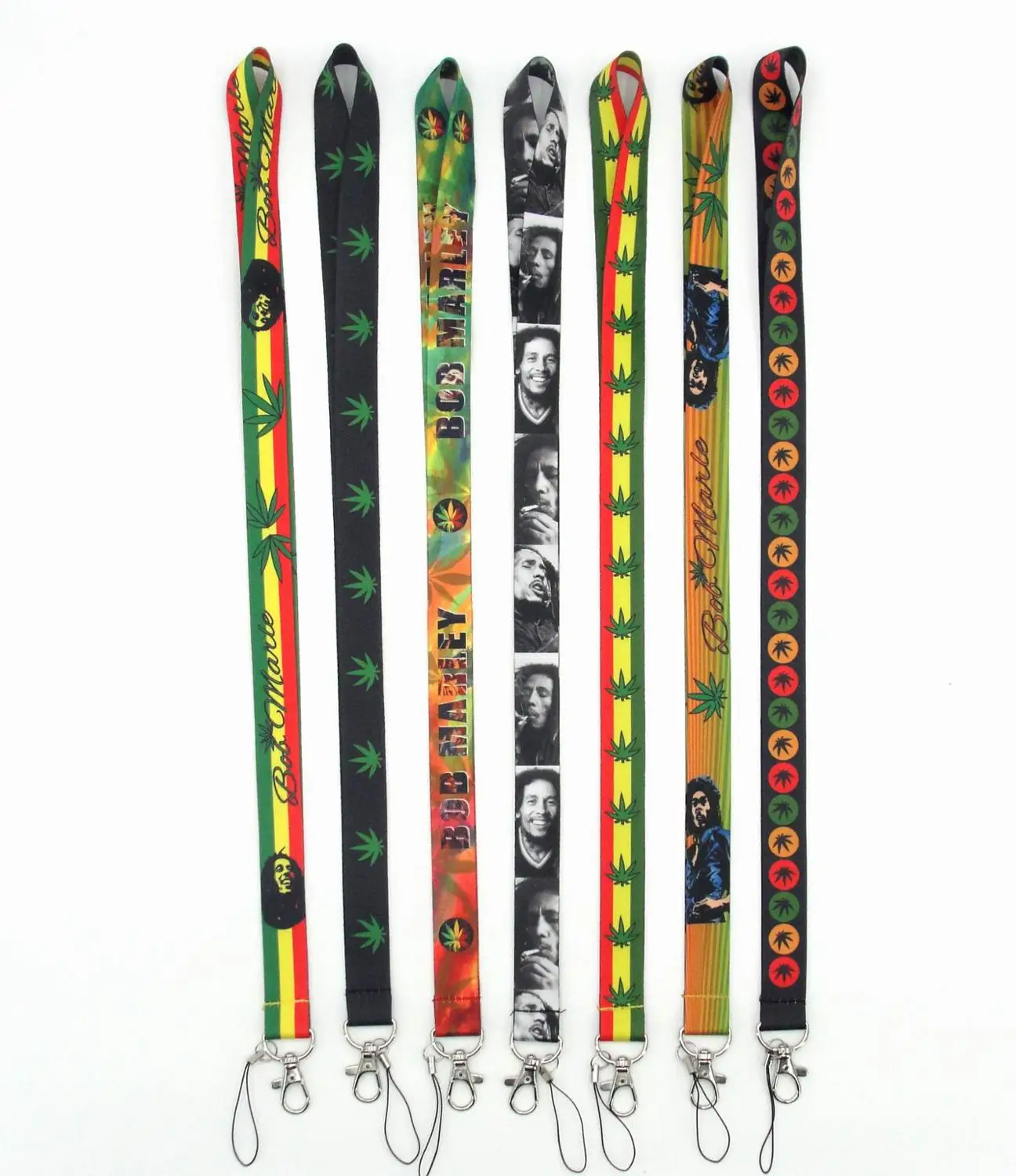 

For Bob Marley Rockstar Leaf LANYARD KEY CHAIN Ring Keychain ID Holder NEW