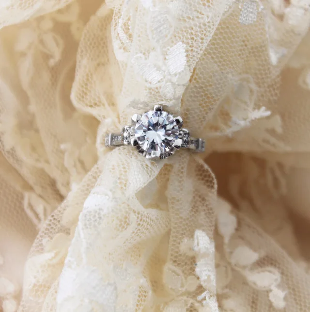 Visisap, роскошное кольцо с чашкой, 8ct, прозрачный кубический цирконий, королевские кольца для женщин, свадебные, размер 5-10, модные ювелирные изделия, белое золото, цвет VSR289
