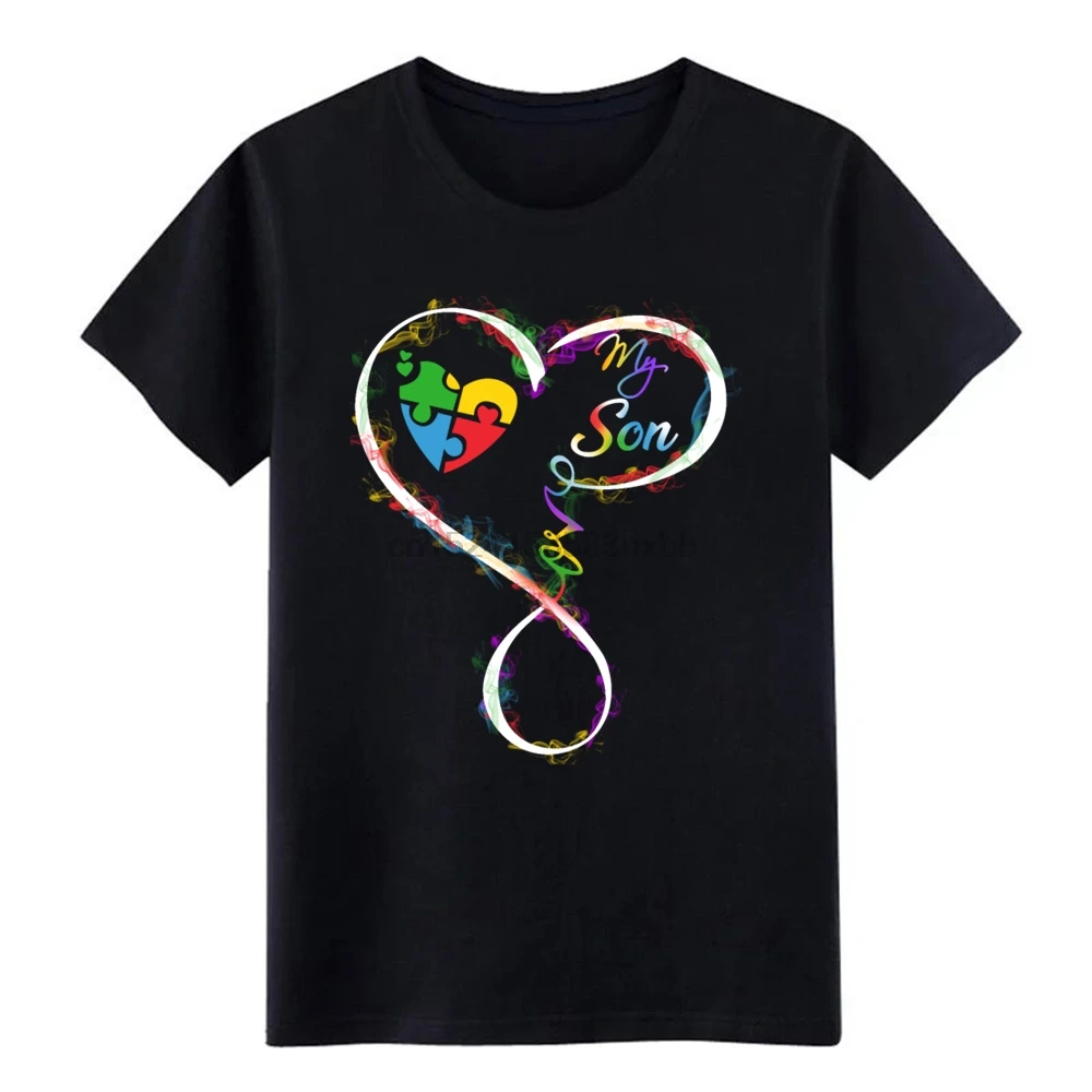 Мужская футболка с надписью Love My Son Autism awarenance круглым вырезом homme Fit модная