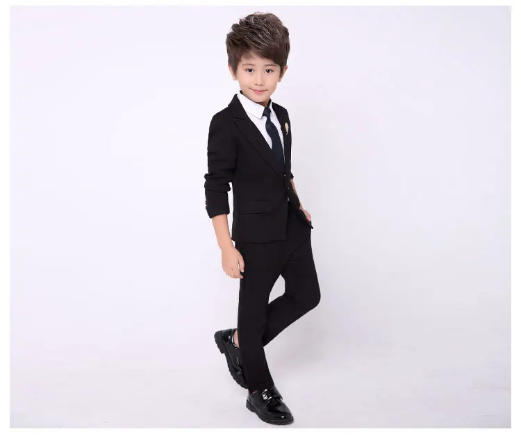 Детский Свадебный костюм для мальчиков черный/синий пиджак | Мать и ребенок