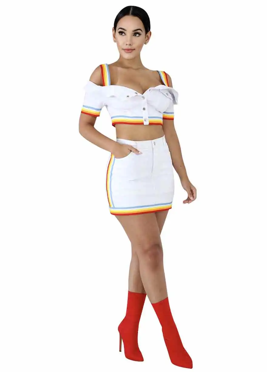 Colorful-Striped-Denim-Mini-Skirt-Set (6)