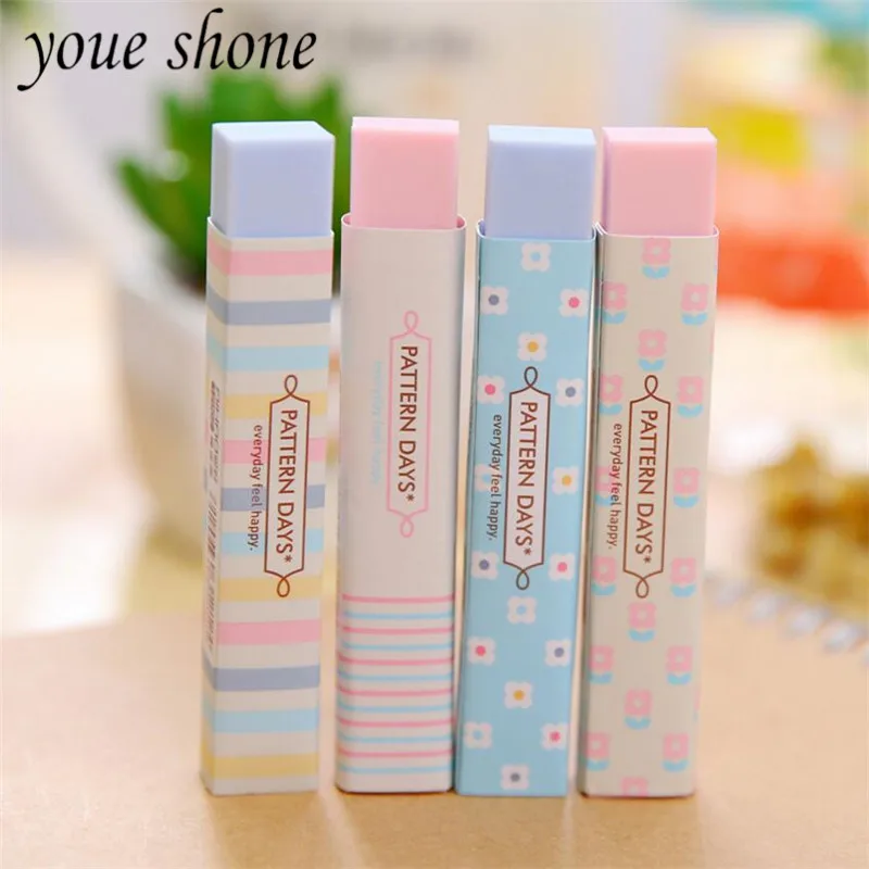 1 Piece/ Stripe Colourful Rubber Erasers Office Stationery Gift For
