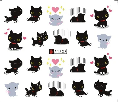 

Stickers for Nails Water Decals Cute Cat Dog Anime Nail Slider Art design Decoration Manicure Foil Adhesive Wraps Pegatinas