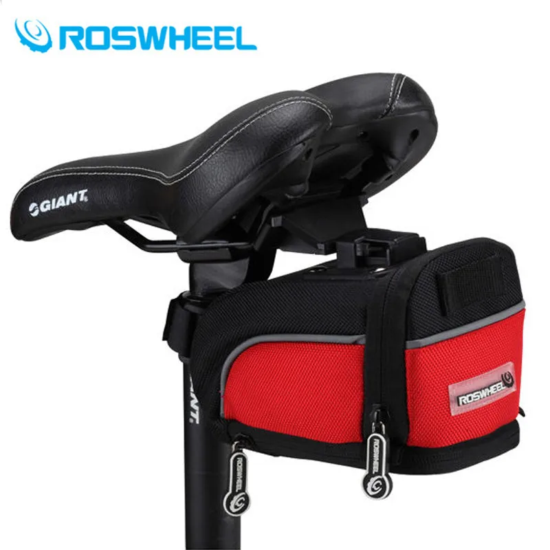 ROSWHEEL Bicycle Saddle Bag Outdoor Cycling Mountain Bike Bags Repair Tools Pack Pocket For Biking Riding Red | Спорт и развлечения