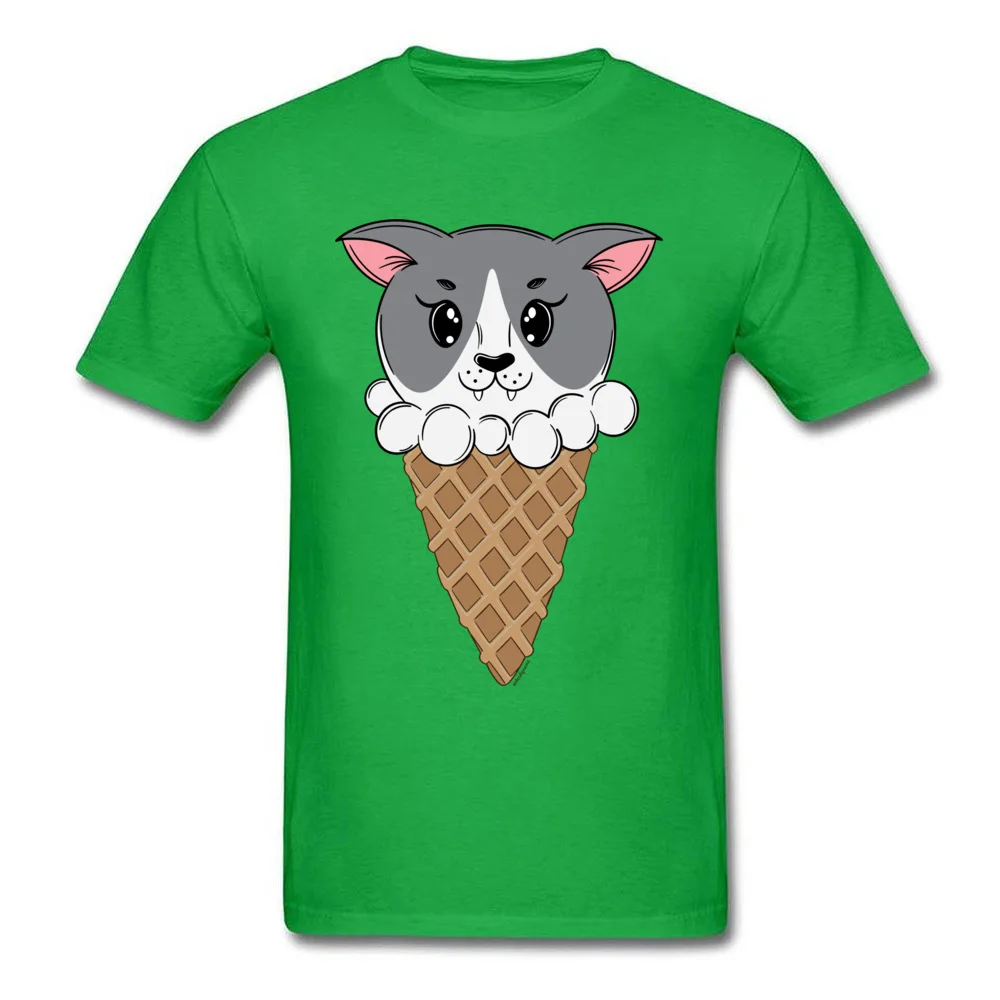 Design T-shirts Cute Crewneck Kitty Cream 100% Cotton Men Tops Shirts Personalized Short Sleeve Tops T Shirt Wholesale Kitty Cream green