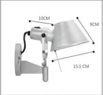 Простые современные Складные Настенные светильники, Длинные регулируемые алюминиевые бра, телескопические Настенные светильники для спальни - Цвет абажура: Small silver