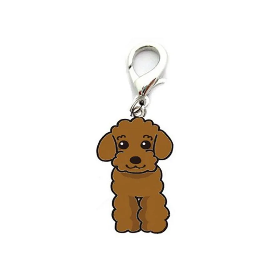 Hot Practical Puppy pendant Poodle Dog Tag Disk Pet ID Enamel Accessories Collar 25mm Necklace Pendant Dog Supplies Drop A3081