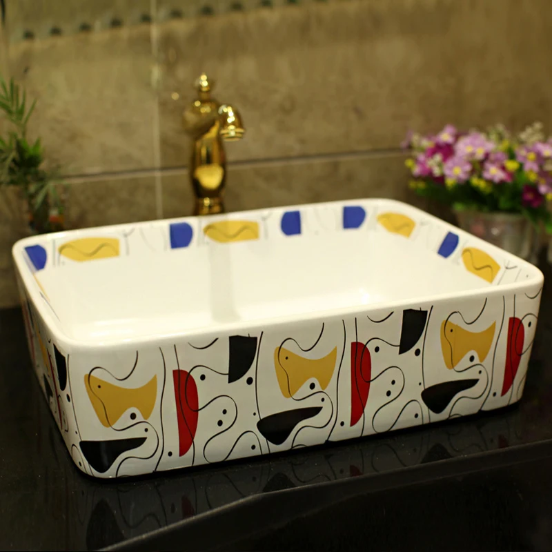 

Abstract Art ceramic wash basin CounterTop Bathroom Sinks