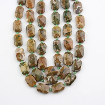 

Approx 15-18PCS,Natural Polar Jades Octangle Shape Beads Strand,Center Drilled,Faceted Polished Raw Jaspers Stone Slabs Pendant
