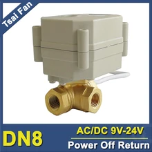 Tf8-bh3-c AC/DC9-24V 3 способ t/l Тип латунь 1/4 ''(dn8) горизонтальные Мощность от возвращения Клапан с индикатором для воды Управление