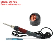 Новая электрическая паяльная станция с регулируемой температурой 70 Вт, Электрический паяльник+ автоматический режим сна DT70S+ чистящая сталь
