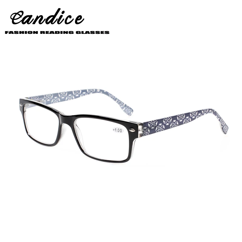 

Henotin men and women fashion reading glasses exquisite pattern spring hinge design oval frame reading glasses diopter 0.5 1.75