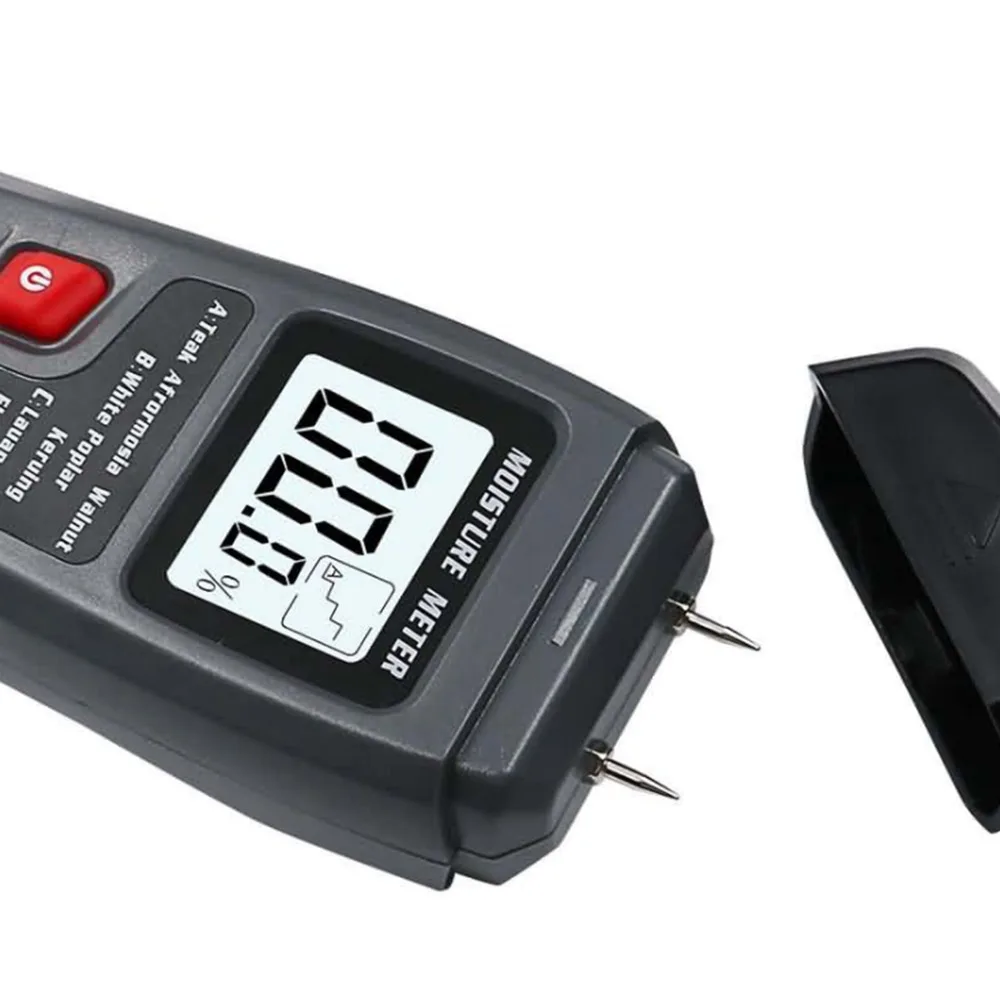 Kopen 0 99.9% Twee Pins Digital Hout Vochtmeter Hot Vochtigheid Tester 0.5 procent Nauwkeurigheid Hygrometer Timber Vochtige Detector