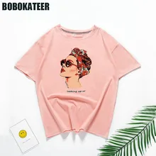 Bobokateer Vogue casual camiseta divertida mujeres Tops algodón verano camiseta mujer camiseta Rosa camiseta mujer camiseta feminina 2018