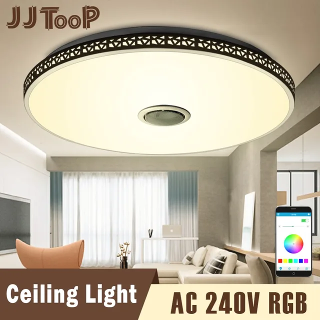 Modern Bluetooth Speaker Ceiling Light Remote Control Rgb Led Modern Bluetooth Speaker Ceiling Light Remote Control Rgb Led Dimmable Music Lamp Living Room Lighting Fixture Bedroom Smart