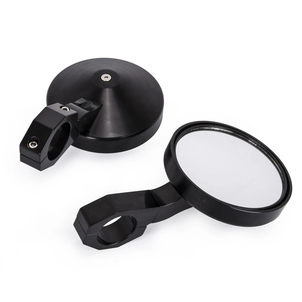 

Black Motorcycle Round 1.75" 2" Clamp Bar End Rearview Side Mirrors For Racer Modified Handle Black Mirror Reflector Refit
