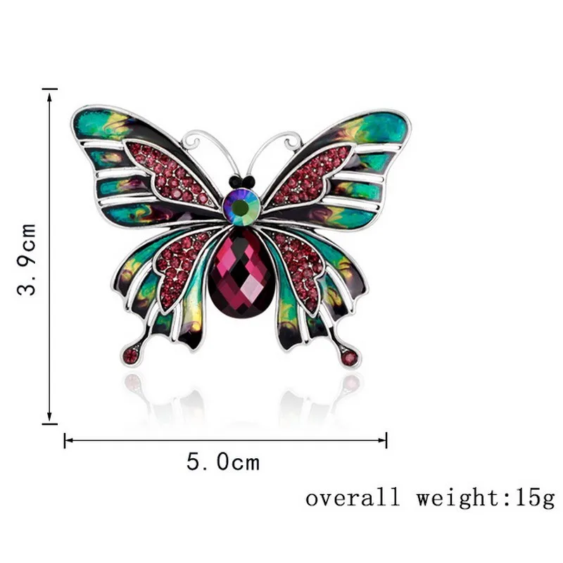 Винтажные Ювелирные изделия, большая эмалированная бабочка, броши, брошь, свадебная брошь в виде насекомого хиджаба, булавки, броши для женщин и девушек