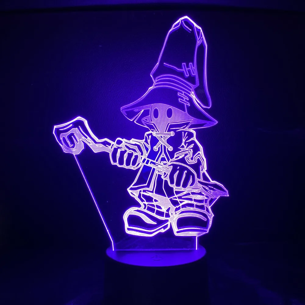 Lampara аниме Final Fantasy XIV черный маг ночной Светильник 3D лампа Декор украшение дома детский подарок led освещение для стола лампа