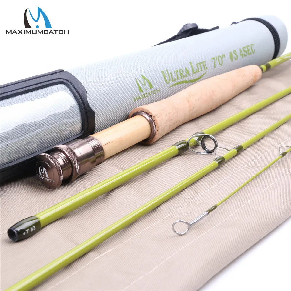Maximumcatch Ultra Lite 1/2/3WT 6 7.6ft Fly Rod Medium Fast Small
