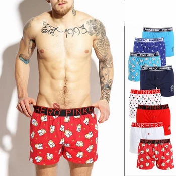

Fashion Brand Men's Boxers Shorts Male Sexy Mans Underwears Fat Cotton Quality Loose and Comfortable Cotton Printed Arrows