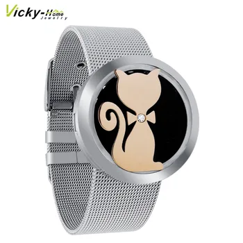 

Aromatherapy Diffuser Locket Bangle Essential Oils Stainless Steel Diffuser Perfume Locket Bracelets with Pads Drop Shipping